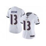 Women Nike Baltimore Ravens #13 John Brown White Stitched NFL Vapor Untouchable Limited Jersey