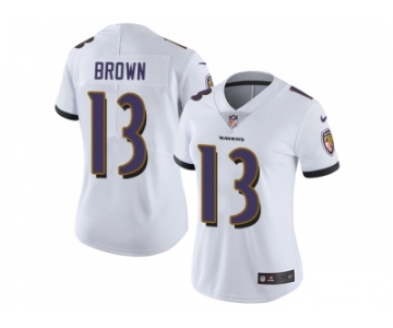 Women Nike Baltimore Ravens #13 John Brown White Stitched NFL Vapor Untouchable Limited Jersey