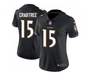 Women Nike Baltimore Ravens #15 Michael Crabtree Black Alternate Stitched NFL Vapor Untouchable Limited Jersey