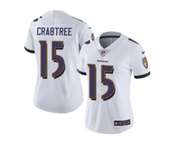 Women Nike Baltimore Ravens #15 Michael Crabtree White Stitched NFL Vapor Untouchable Limited Jersey