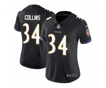 Women Nike Baltimore Ravens #34 Alex Collins Black Alternate Vapor Untouchable Limited Player NFL Jersey