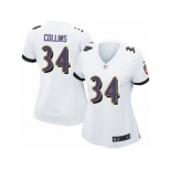 Women Nike Baltimore Ravens #34 Alex Collins Game White NFL Jersey