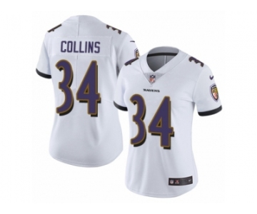 Women Nike Baltimore Ravens #34 Alex Collins White Vapor Untouchable Limited Player NFL Jersey