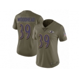 Women Nike Baltimore Ravens #39 Danny Woodhead Limited Olive 2017 Salute to Service NFL Jersey