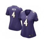 Women Nike Baltimore Ravens #4 Sam Koch Purple Team Color NFL Jersey