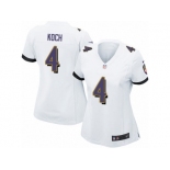 Women Nike Baltimore Ravens #4 Sam Koch White NFL Jersey