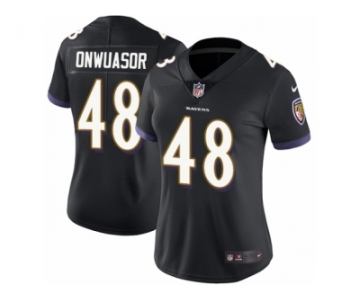 Women Nike Baltimore Ravens #48 Patrick Onwuasor Black Alternate Vapor Untouchable Limited Player NFL Jersey