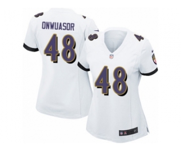 Women Nike Baltimore Ravens #48 Patrick Onwuasor Game White NFL Jersey