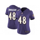 Women Nike Baltimore Ravens #48 Patrick Onwuasor Purple Team Color Vapor Untouchable Limited Player NFL Jersey