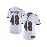 Women Nike Baltimore Ravens #48 Patrick Onwuasor White Vapor Untouchable Limited Player NFL Jersey