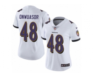 Women Nike Baltimore Ravens #48 Patrick Onwuasor White Vapor Untouchable Limited Player NFL Jersey