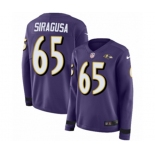 Women Nike Baltimore Ravens #65 Nico Siragusa Limited Purple Therma Long Sleeve NFL Jersey