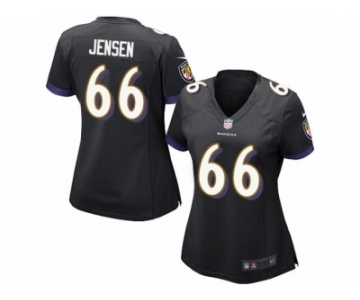 Women Nike Baltimore Ravens #66 Ryan Jensen Game Black Alternate NFL Jersey