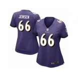 Women Nike Baltimore Ravens #66 Ryan Jensen Game Purple Team Color NFL Jersey