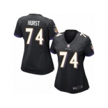 Women Nike Baltimore Ravens #74 James Hurst Game Black Alternate NFL Jersey