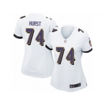 Women Nike Baltimore Ravens #74 James Hurst Game White NFL Jersey