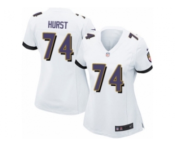 Women Nike Baltimore Ravens #74 James Hurst Game White NFL Jersey