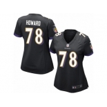 Women Nike Baltimore Ravens #78 Austin Howard Game Black Alternate NFL Jersey