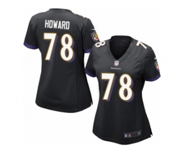 Women Nike Baltimore Ravens #78 Austin Howard Game Black Alternate NFL Jersey