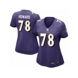 Women Nike Baltimore Ravens #78 Austin Howard Game Purple Team Color NFL Jersey