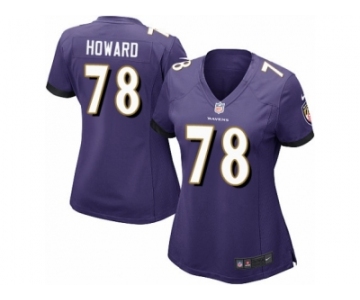 Women Nike Baltimore Ravens #78 Austin Howard Game Purple Team Color NFL Jersey