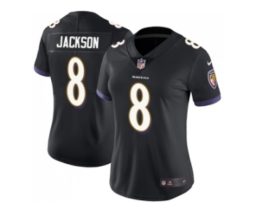 Women Nike Baltimore Ravens #8 Lamar Jackson Black Alternate Stitched NFL Vapor Untouchable Limited Jersey