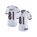 Women Nike Baltimore Ravens #81 Hayden Hurst White Stitched NFL Vapor Untouchable Limited Jersey