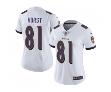 Women Nike Baltimore Ravens #81 Hayden Hurst White Stitched NFL Vapor Untouchable Limited Jersey