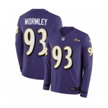 Women Nike Baltimore Ravens #93 Chris Wormley Limited Purple Therma Long Sleeve NFL Jersey