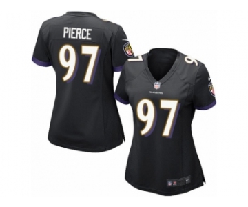 Women Nike Baltimore Ravens #97 Michael Pierce Game Black Alternate NFL Jersey