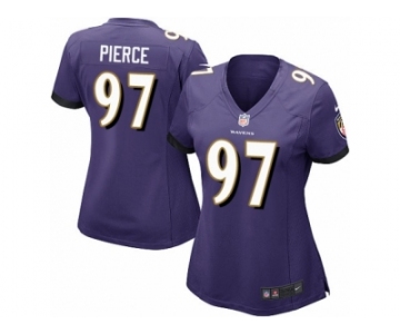 Women Nike Baltimore Ravens #97 Michael Pierce Game Purple Team Color NFL Jersey