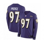 Women Nike Baltimore Ravens #97 Michael Pierce Limited Purple Therma Long Sleeve NFL Jersey