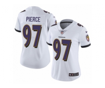 Women Nike Baltimore Ravens #97 Michael Pierce White Vapor Untouchable Limited Player NFL Jersey