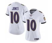 Women's Baltimore Ravens #10 Emory Jones White Vapor Football Jersey