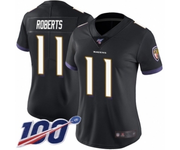 Women's Baltimore Ravens #11 Seth Roberts Black Alternate Vapor Untouchable Limited Player 100th Season Football Jersey