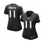 Women's Baltimore Ravens #11 Seth Roberts Game Black Alternate Football Jersey