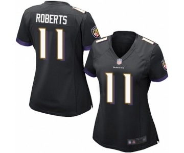 Women's Baltimore Ravens #11 Seth Roberts Game Black Alternate Football Jersey