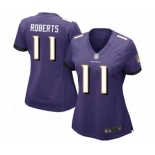 Women's Baltimore Ravens #11 Seth Roberts Game Purple Team Color Football Jersey