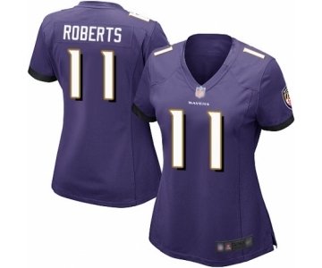 Women's Baltimore Ravens #11 Seth Roberts Game Purple Team Color Football Jersey