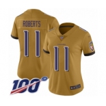 Women's Baltimore Ravens #11 Seth Roberts Limited Gold Inverted Legend 100th Season Football Jersey