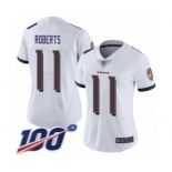 Women's Baltimore Ravens #11 Seth Roberts White Vapor Untouchable Limited Player 100th Season Football Jersey