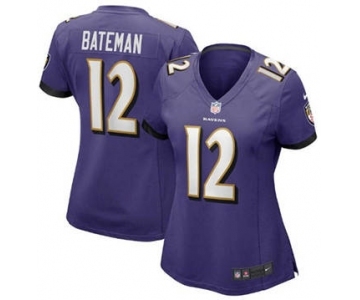 Women's Baltimore Ravens #12 Rashod Bateman Purple Vapor Untouchable Limited Football Jersey