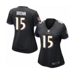 Women's Baltimore Ravens #15 Marquise Brown Game Black Alternate Football Jersey