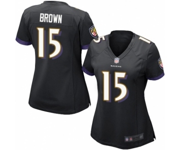 Women's Baltimore Ravens #15 Marquise Brown Game Black Alternate Football Jersey