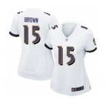 Women's Baltimore Ravens #15 Marquise Brown Game White Football Jersey