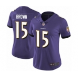 Women's Baltimore Ravens #15 Marquise Brown Purple Team Color Vapor Untouchable Limited Player Football Jersey