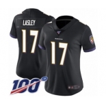 Women's Baltimore Ravens #17 Jordan Lasley Black Alternate Vapor Untouchable Limited Player 100th Season Football Jersey