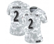 Women's Baltimore Ravens #2 Nate Wiggins 2024 F.U.S.E Arctic Camo Salute To Service Limited Stitched Football Jersey