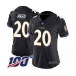 Women's Baltimore Ravens #20 Ed Reed Black Alternate Vapor Untouchable Limited Player 100th Season Football Jersey