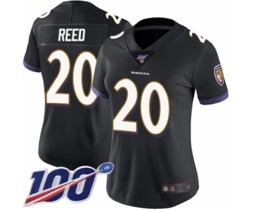 Women's Baltimore Ravens #20 Ed Reed Black Alternate Vapor Untouchable Limited Player 100th Season Football Jersey